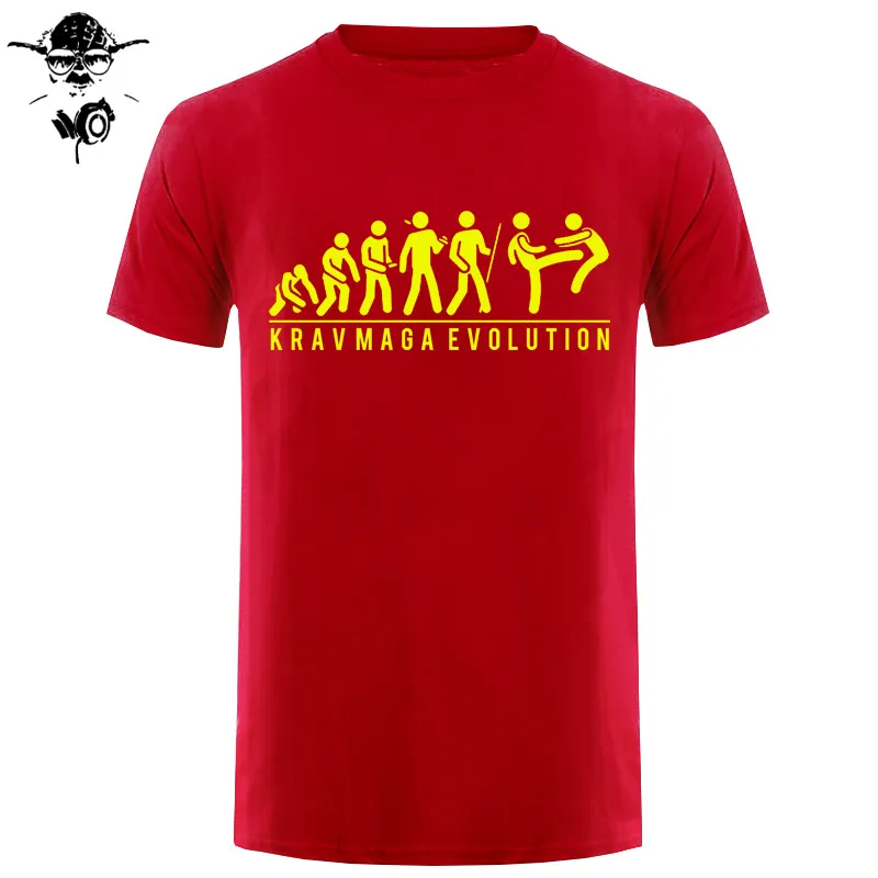 Krav Maga/футболка «Эволюция военных искусств» с принтом «Израиль»; идеальный подарок; Забавный подарок на день рождения для мужчин и мальчиков; Детские хлопковые футболки - Цвет: red yellow