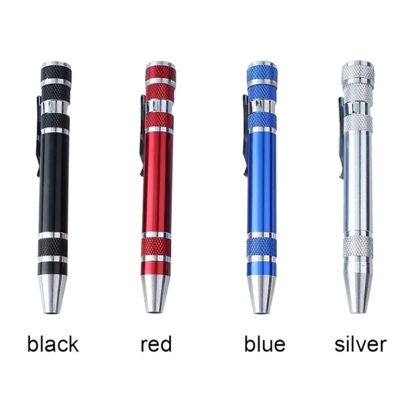 

Outdoor Tool Multi-function Precision 8-in-1 Mini Screwdriver Aluminium Alloy Anti Slip Cover Portable EDC Tool Pen Kit