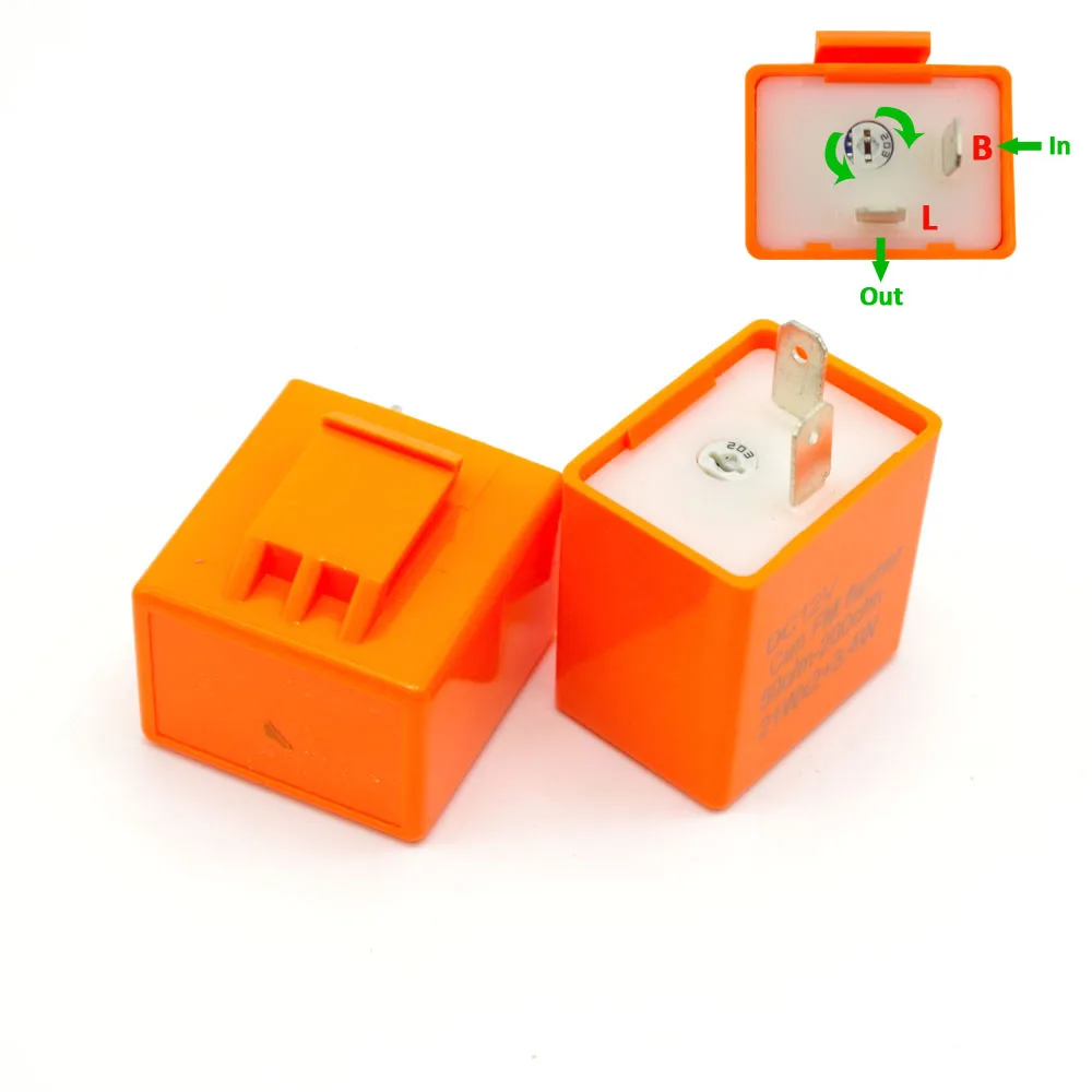 

New 12V 2 Pin Motorcycle Blinker Adjustable LED Flasher Relay Turn Signal Indicator Hyper Flashing
