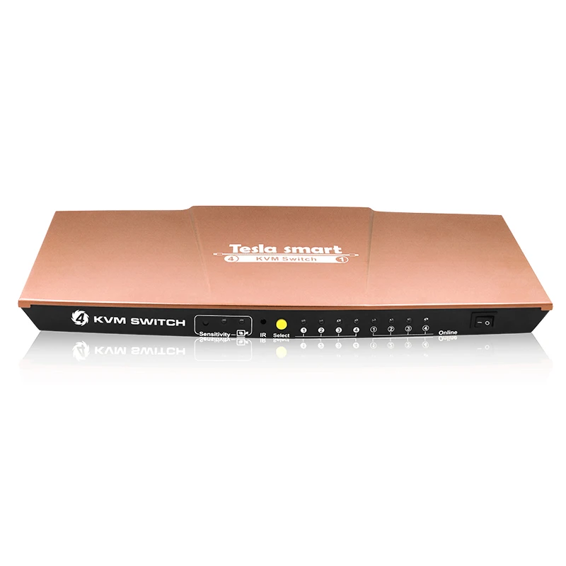 

Gold High Quality USB HDMI KVM Switch 4 Port USB KVM HDMI Switch Support 3840*2160/4K*2K Extra USB2.0 Port