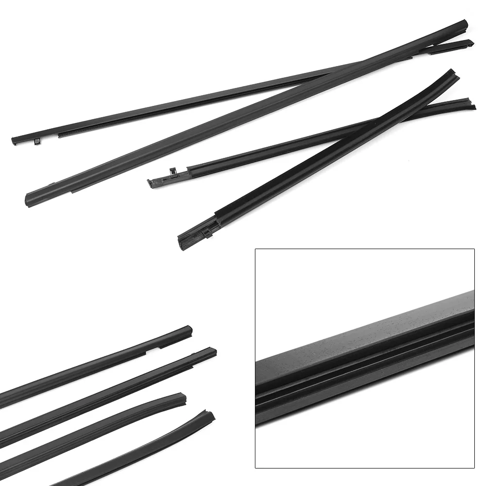 4Pcs Car Outside Window Strip Trim Moulding Weatherstrips Set For