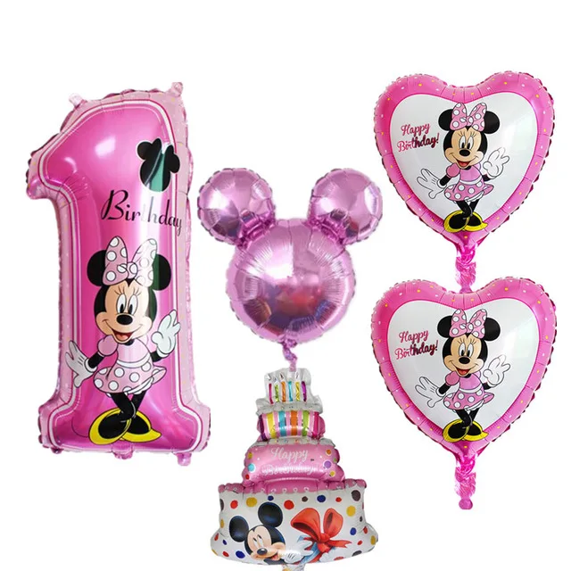 Микки и Минни Маус тема Фольга праздничные украшения из шаров в форме сердца воздушные шары Baby Shower Детские День рождения расходные материалы - Цвет: Style 15