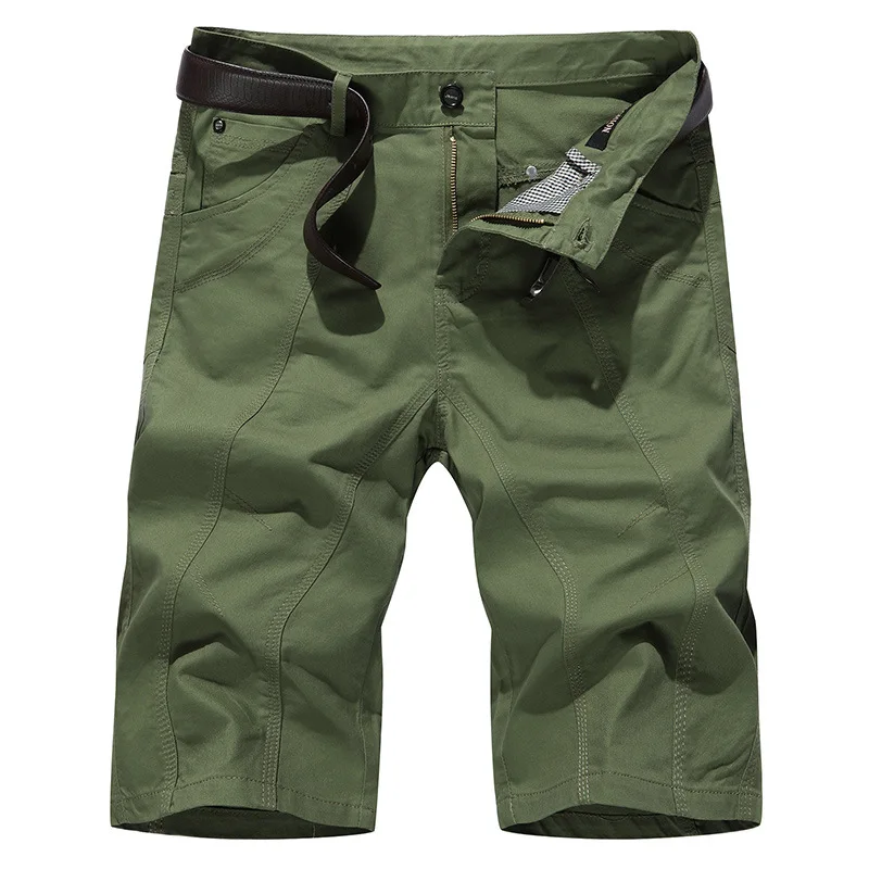 Мужские шорты Карго новые Летние повседневные карманные шорты Masculino джоггеры комбинезон военные короткие брюки weatpants плюс размер 42 - Цвет: Army gren
