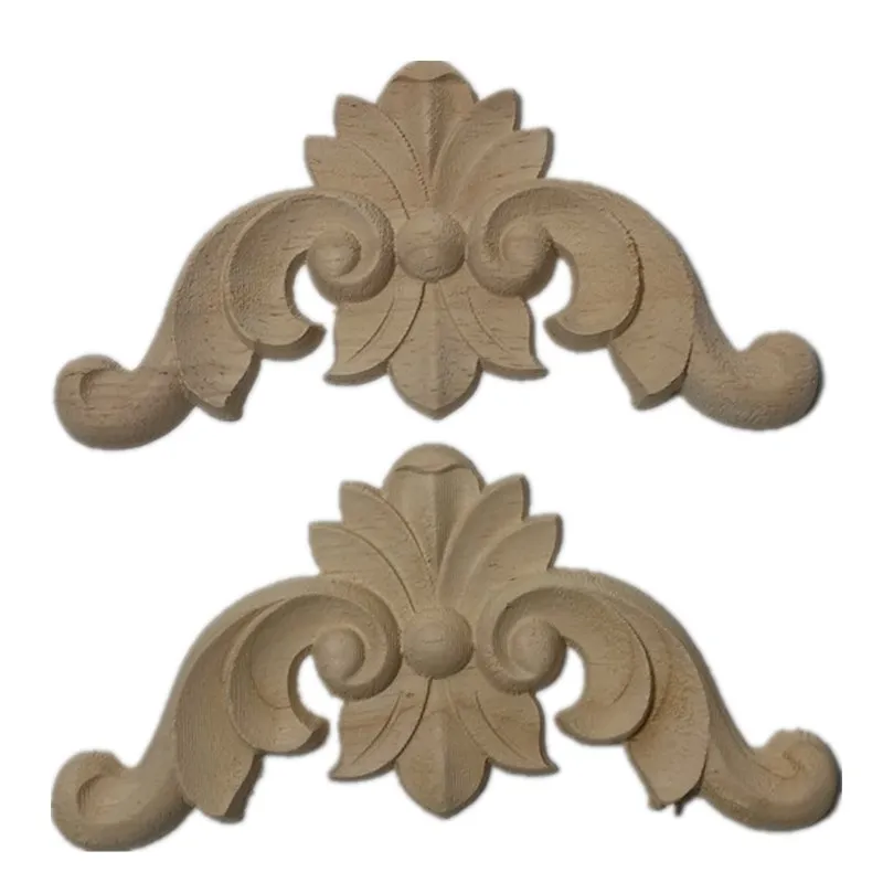 

433419 Wooden Corner Appliques Door Cabinet Bed Decorative Decals Wood Applique Miniatures Figurines