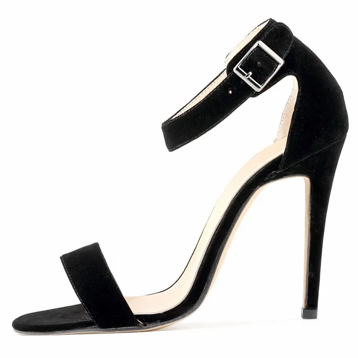 

2015 Fashion High Heel Summer Women Sandal Ankle Strap Buckle Strap Cover Heel Solid Casual Soft LeatherThin Solid Sandal