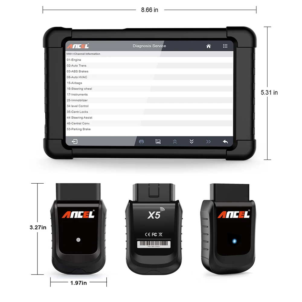 Ancel X5 Wifi Профессиональный Автомобильный сканер полная система автомобильный диагностический инструмент масло EPB ABS SRS отдых сканер OBD2 Авто сканер X5
