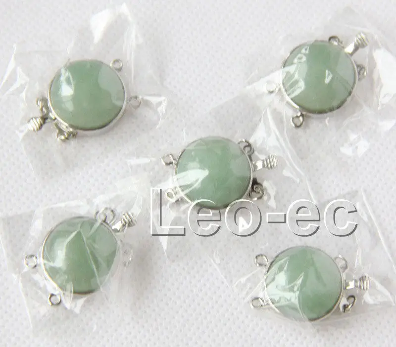 

5 piece 2 row Jewelry Findings green jade Clasp