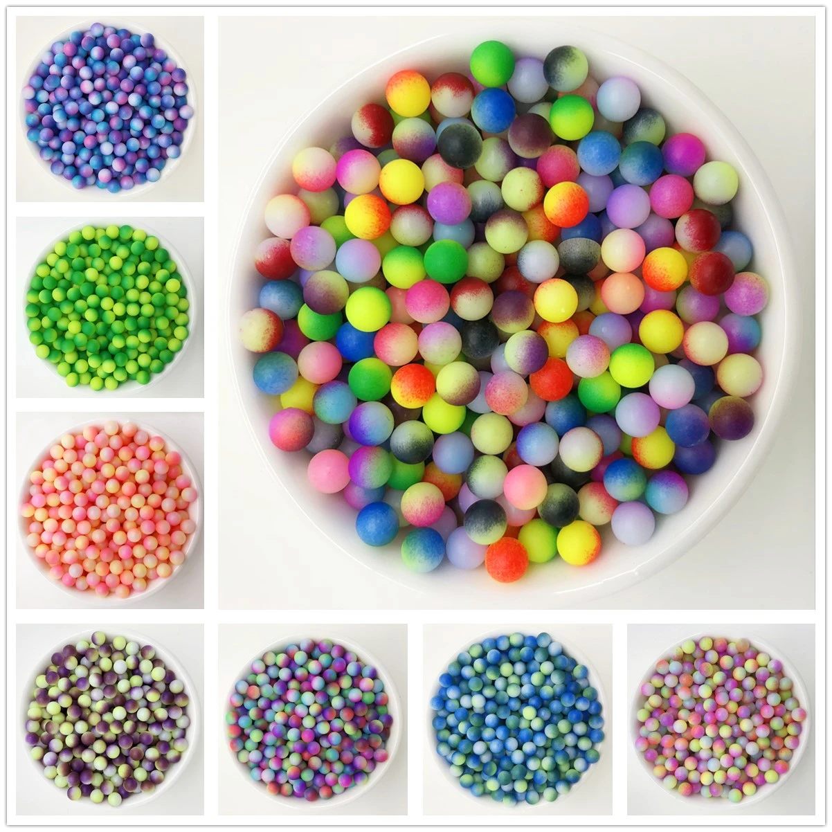 

NEW 3/4/5/6/8/10mm Color Acrylic No Hole Round Pearl Loose Beads Jewelry Making