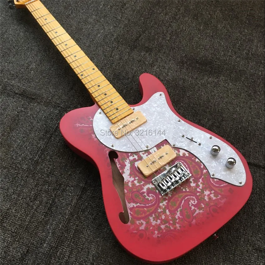 Акция Новая электрическая гитара скраб краска розовый водяной знак amoeba 60S