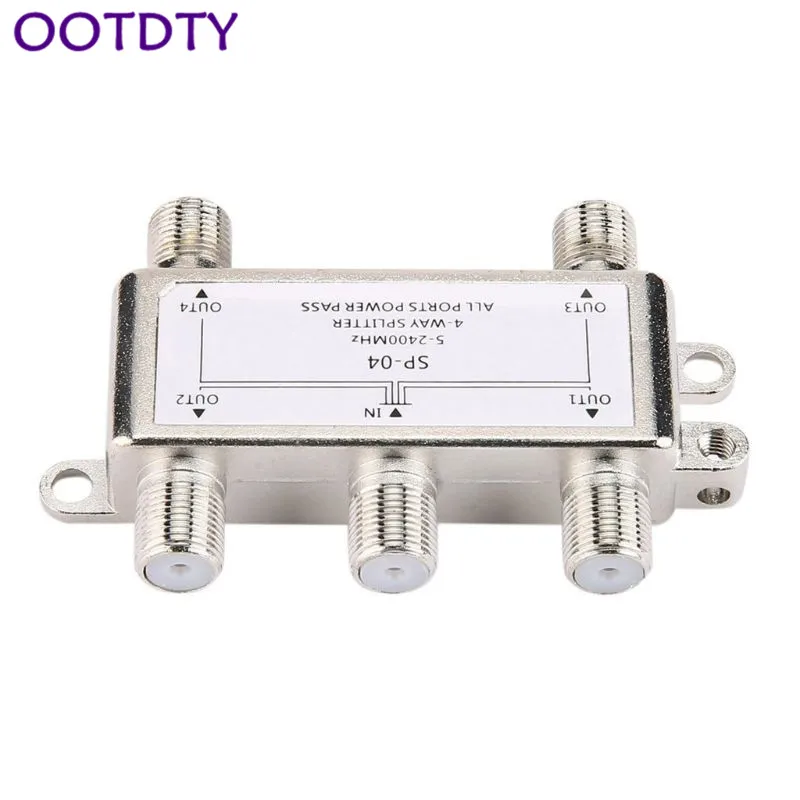 

5-2400MHz 4 Way HD Digital Coax Cable Splitter 4 Channel Satellite/Antenna TV Signal Distributor Receiver for SATV/CATV