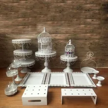 Металлический Стэн круглый торт День рождения Свадебный десерт, капкейк дисплей с пьедесталом пластины