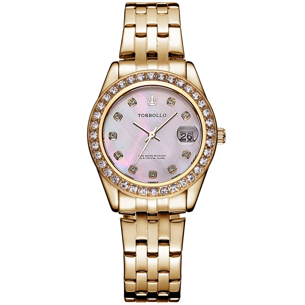 Новинка года TORBOLLO Высокое качество модные женские часы Япония движение Кристалл женские наручные часы водонепроницаемые с оригинальной коробкой