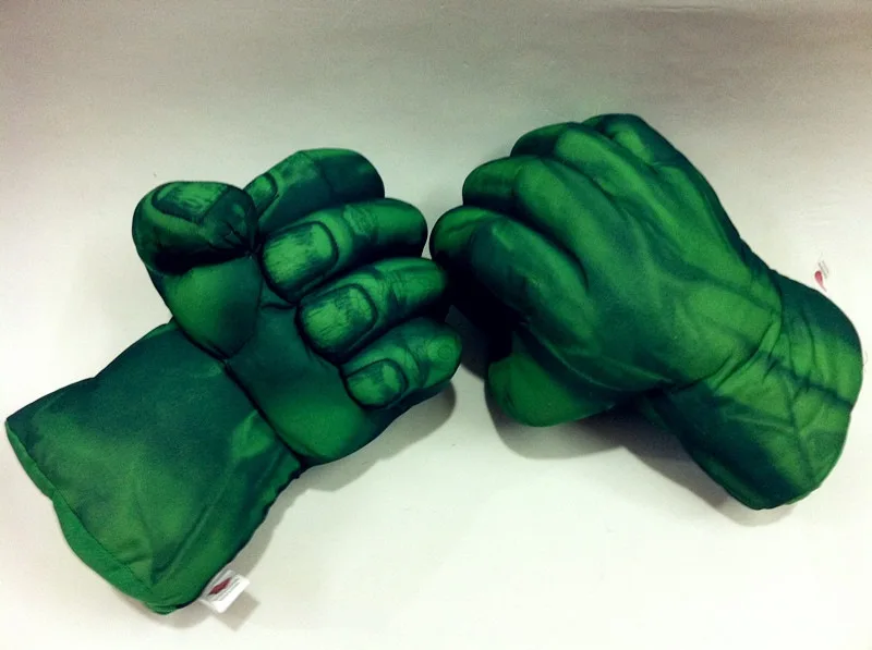 

2016 hot avengers alliance Toy gloves Hulk movie cartoon plush boxing gloves hulk COSPLAY Props doll 30cm*25cm Christmas gift