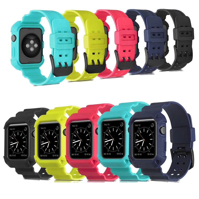 

Replacement Silicone Non-slip Protective Wrist Strap Bands For Apple Watch 42mm 38mm Smart Watchbands
