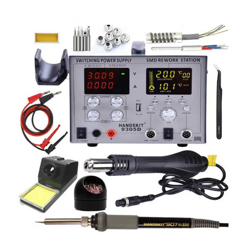 110V / 220V 4 in1 Digital SMD 30V-5A DC Power Supply BGA Auto Hot Air Gun Rework Station Soldering Iron with Tools | Инструменты