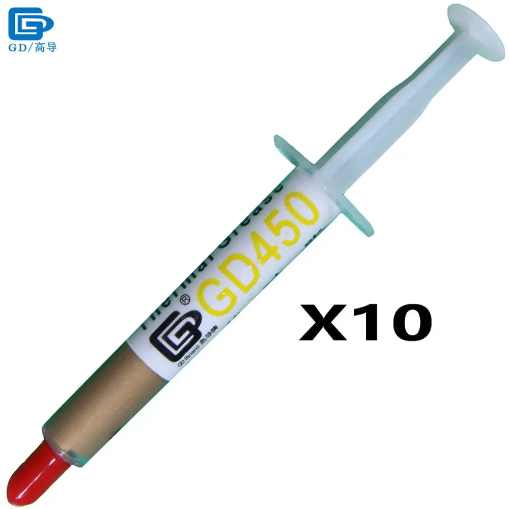 

GD450 Thermal Conductive Grease Paste Silicone Plaster Heat Sink Compound 10 Pieces Net Weight 3 Grams Golden for LED CPU SY3