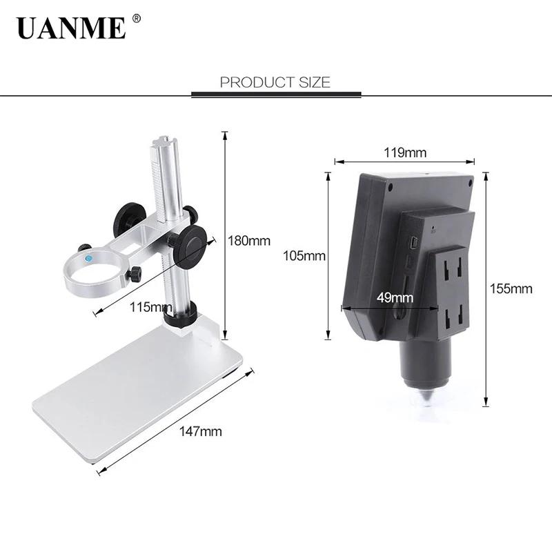 UANME Digital Video Microscope 600X 4.3
