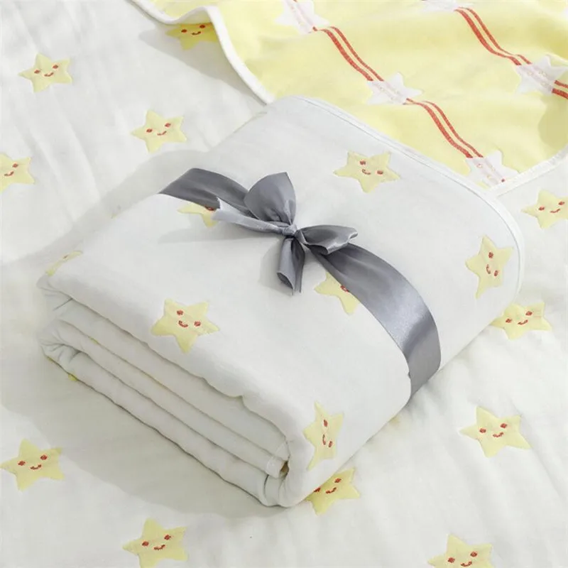 Супер мягкие флисовые 6 слойный муслиновый хлопок детское банное полотенце спальное одеяло 110*110 см из толстого хлопка для детей одежда для малышей одеяло