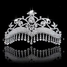 European models Princess Crown tassel Hair band Prom Diadem Wedding Tiaras and Crowns Ornament hair jewelry accessories