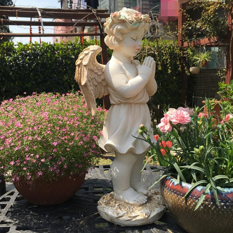 Outdoor Resin Angel Girl Statue Ornaments Courtyard Garden Figurines Decoration Villa Park Landscape Sculpture Furnishing Crafts