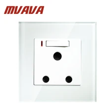 Mvava Булавки G 15A Южная Африка Стиль круглый Булавки перешли гнездо Кристалл Стекло стены Мощность plug со светодиодной индикатор