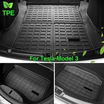 

3Pcs/Set Cargo Liner Rear Cargo Tray Trunk Floor Mat Under the Trunk Black TPE Waterproof Mat Customized for Tesla Model 3