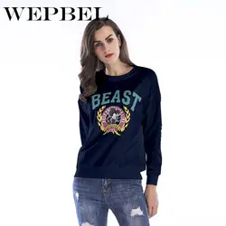 WEPBEL осень-зима новый пуловер с круглым вырезом женские вязаный свитер с длинным рукавом и изображением мультфильмов повседневная женская