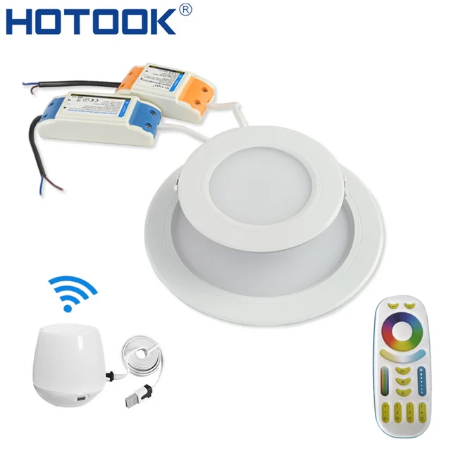 HOTOOK Smart Milight Wifi RGBW LED Downlight Lamp Dimmable Recessed RGB
