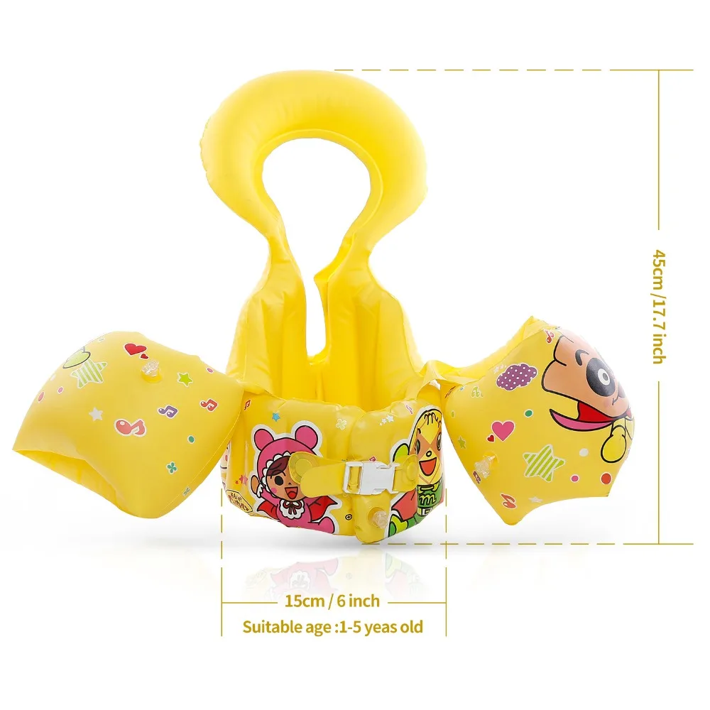 SKL Arm Floats for 3 to 10 Years Old Kids and Adults PVC Swimming Water Vest Protective with Safety Valve Life Jacket for Baby SKL Arm Floats for 3 to 10 Years Old Kids and Adults PVC Swimming Water Vest Protective with Safety Valve Life Jacket for Baby