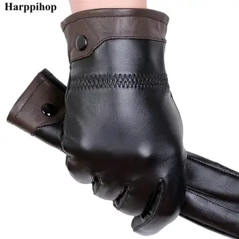 

Genuine leather gloves male sheepskin gloves winter fashion thick thermal