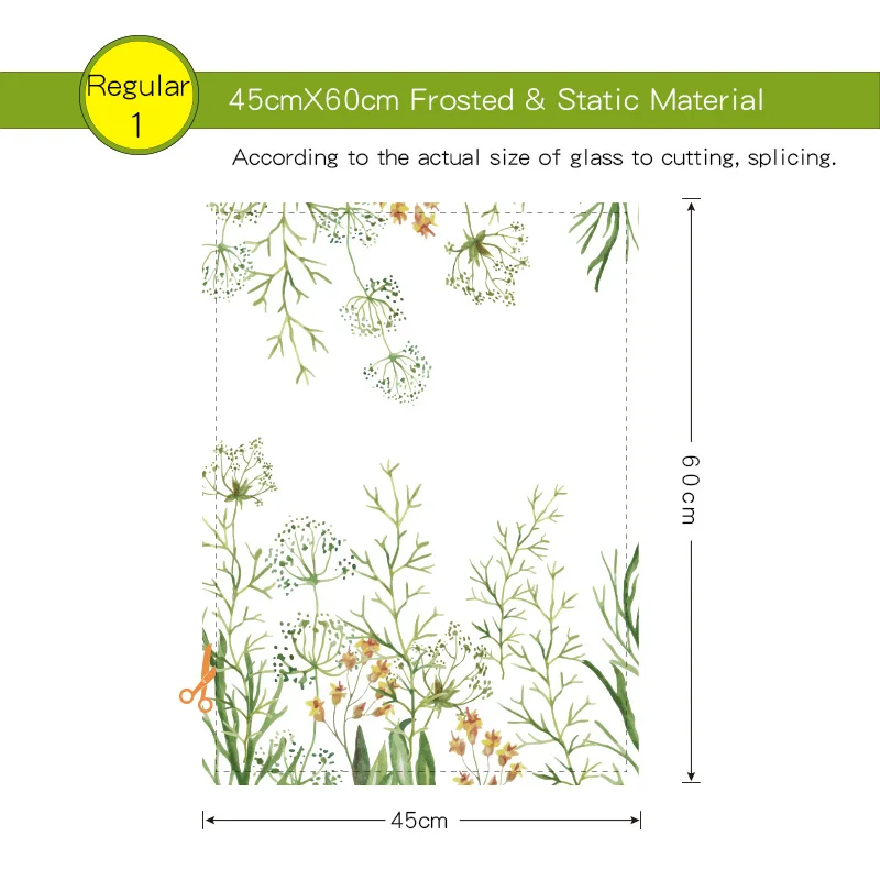 Новинка, витражная наклейка DICOR, цветы для домашнего декора, без клея, водонепроницаемая Наклейка на окно, съемная, непрозрачная, для конфиденциальности, Flim BLT622 - Цвет: 45width60high