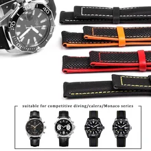 Nylonowy Mix skórzany pasek na rękę dla omeg-a Speed Sea Master AT150 19mm 20mm 21mm 22mm 23mm pasek na zegarek dla pięćdziesięciu Fathoms