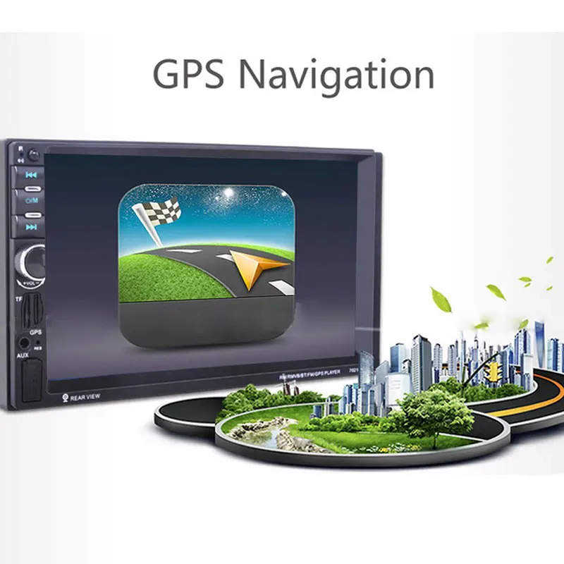 

7" GPS Navigation Car Stereo Radio MP5 MP3 Player Car Radio 2 Din Touch 4x50W Bluetooth Navigation 7021G Audio GPS
