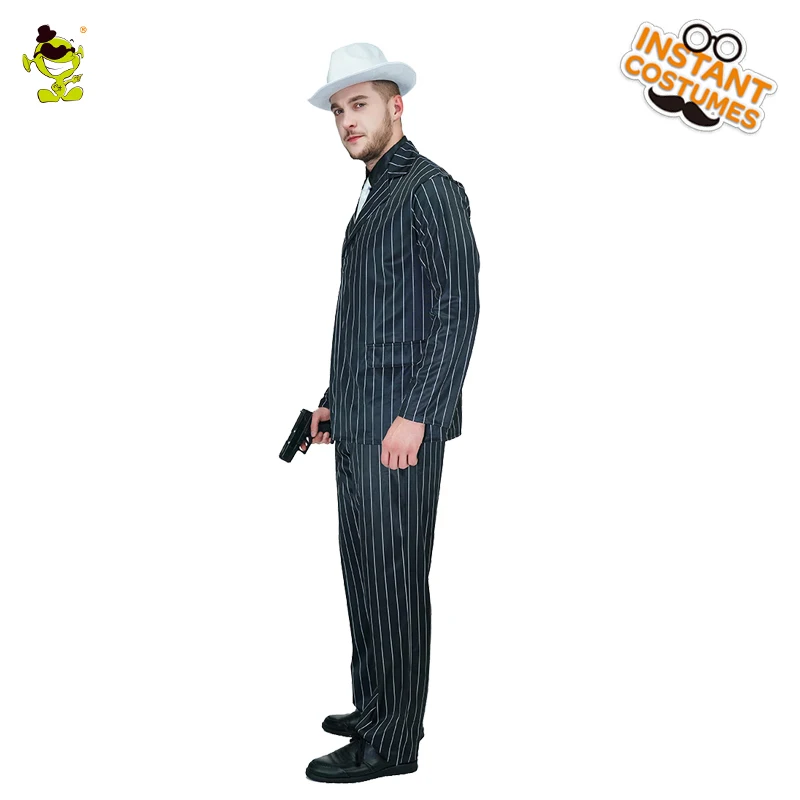 Slim Fit Deluxe Gangster Costume for Men - Movie Star Handsome Man Cosplay Outfit for Carnival Parties image 3