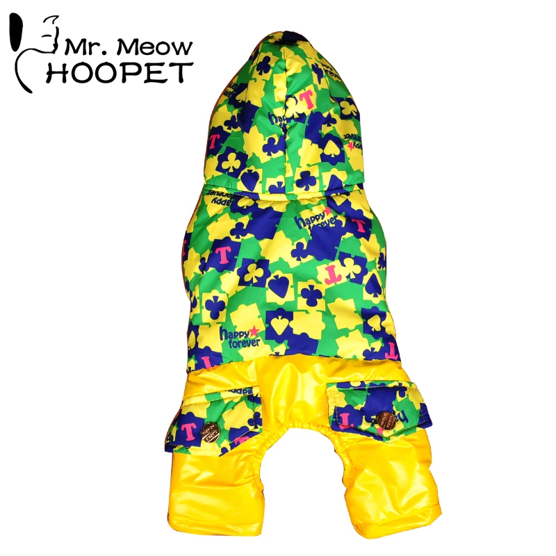 

Hoopet Pets Cat Dog Warm Winter Ski Clothing Clothes Fall Jacket Puppy Coat Hooded Four Feet