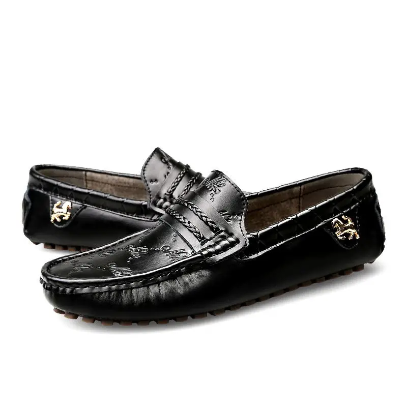 LAISUMK Brand Summer spring Breathable Genuine Leather Flats Loafers Men Casual shoes men Luxury Fashion Slip On Driving shoes