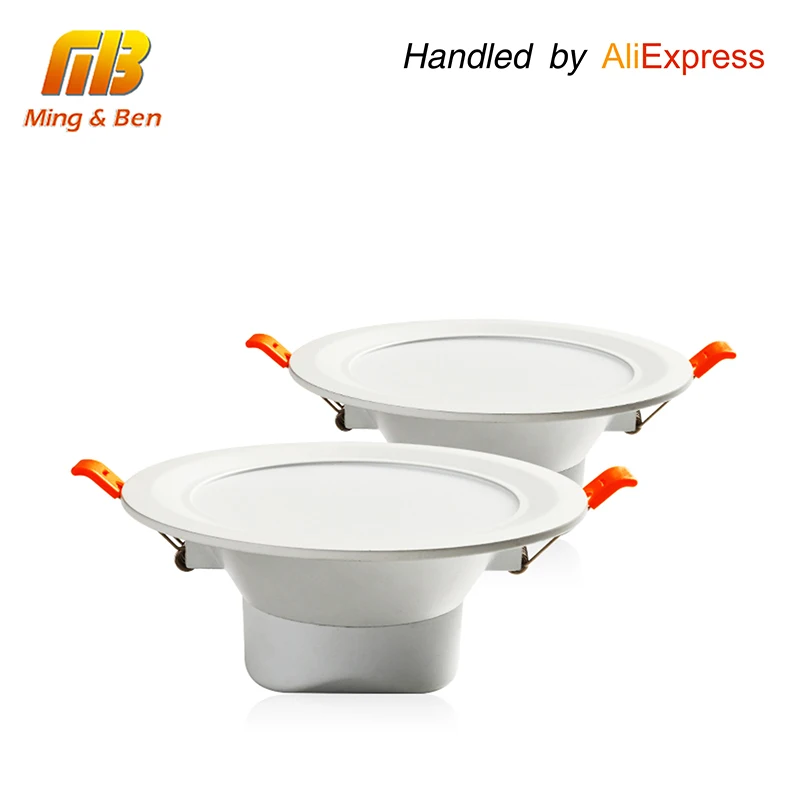 

[MingBen] 2pcs LED Recessed Downlight Round Panel Ceiling Lamp Aluminum 7W 15W 24W AC85-265V 3000k 4000k 6000k SMD5730 3 4 6Inch