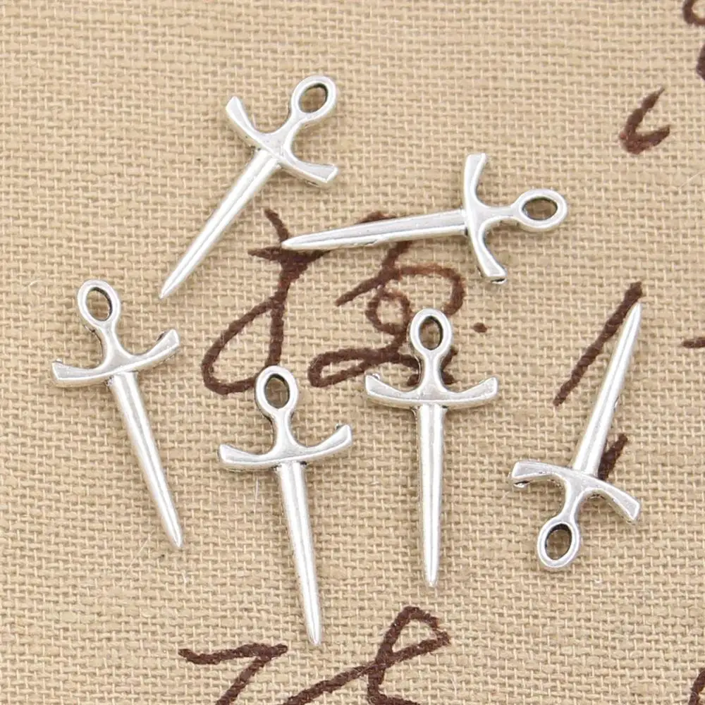 

50pcs Charms dagger sword 21x10mm handmade Craft pendant making fit,Vintage Tibetan Silver,DIY for bracelet necklace