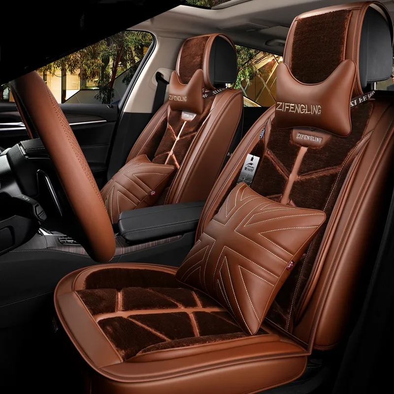 Buy Down+luxury leather Car Seat Covers car styling