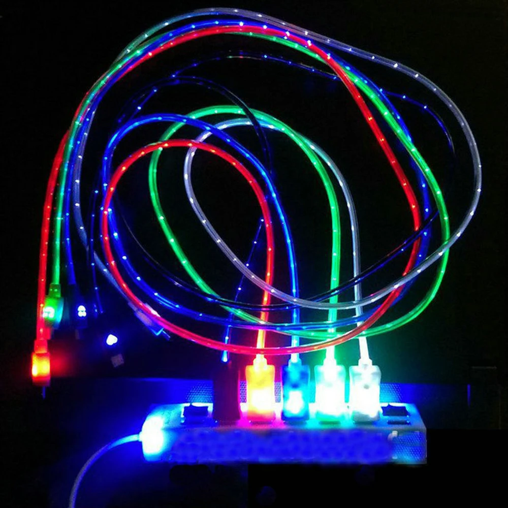 1M LED Light Micro USB Cable Adapter Charger Data Sync