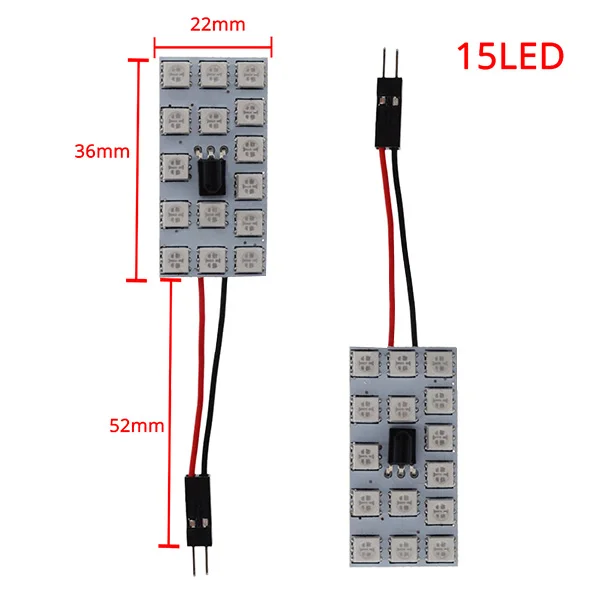 Новый гамма 5050 15SMD Светодиодная панель для автомобиля Подсветка салона с дистанционное управление для автомобиля Купол гирлянда