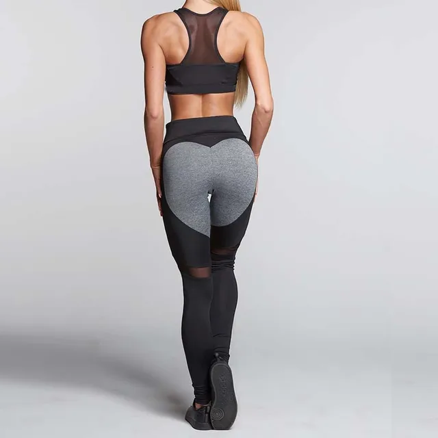 Printed Yoga Pants Women Sexy Black White Mesh Patchwork