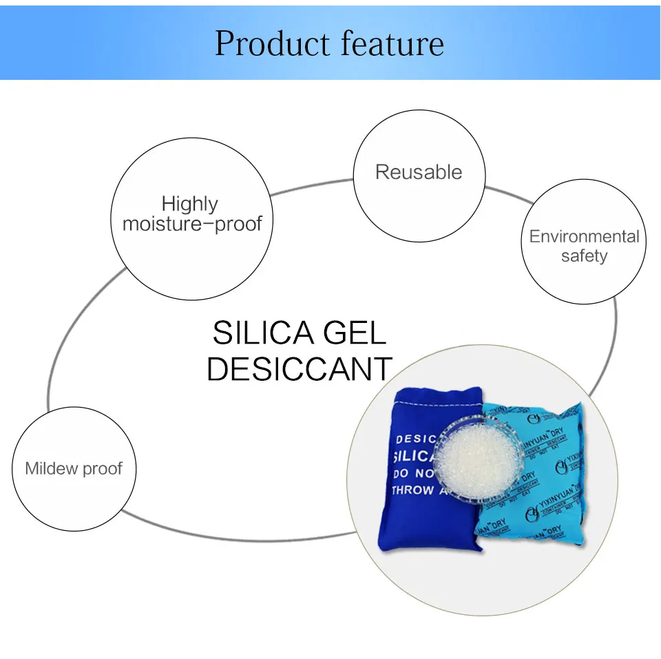 Silica Gel Moisture Absorber 500g Highly Moisture-proof Reusable White Desiccant Bag Silica Gel Packs Dehumidifier Absorbent (5)