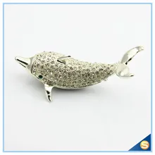 Big Size Full Diamond Ocean Dolphin Trinket Box Jewelry Box Home Decorative Box