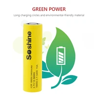 li ion Soshine חדש Li-ion 18,650 3.7V 3400mah חדש מקורי 18,650 3C פריקה סוללת ליתיום-יון נטענת עבור פנס פנס (5)
