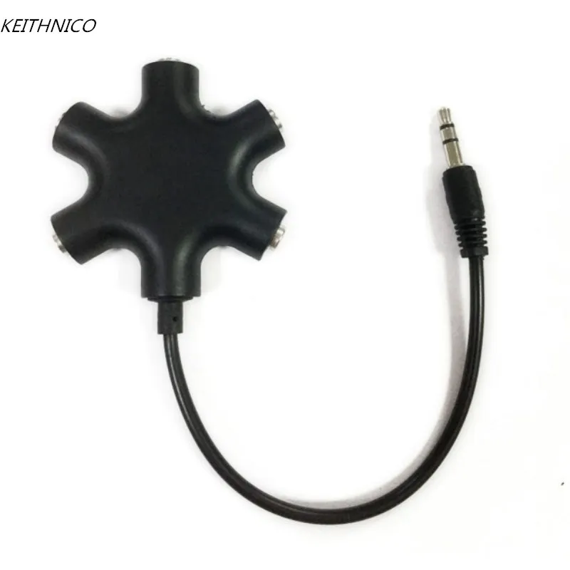 

Multi Headphone Splitter 1 Male to 5 Port Female Earphone Headset Splitter Adapter Compatible with Smartphones Tablet MP3