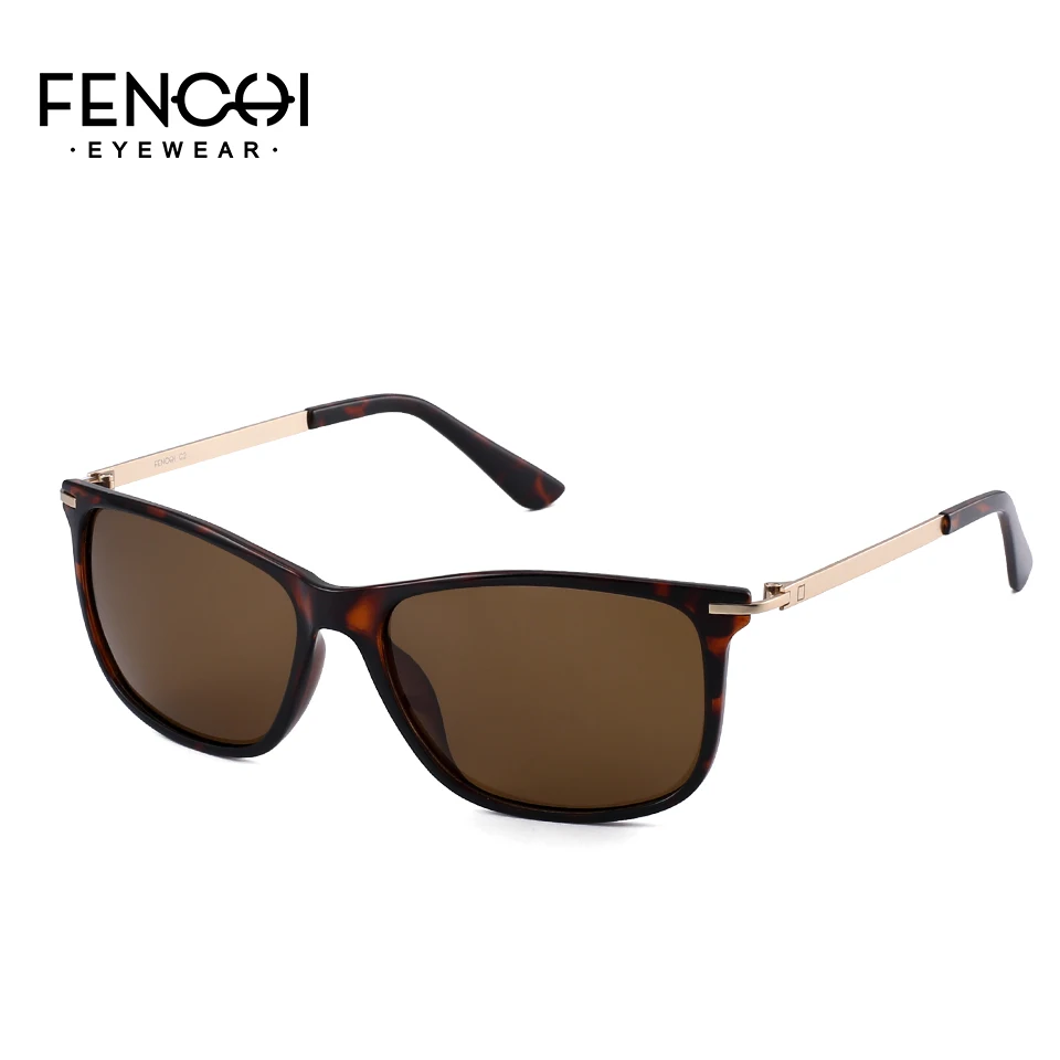 

FENCHI Square Men Sunglasses Polarized Retro Driving Vintage Fashion Night Vision Metal Sun glasses for men oculos de sol