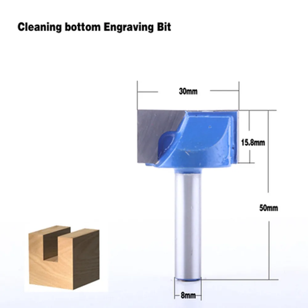 1 шт. 8 мм хвостовик очистки нижней гравировки бит твердосплавные фреза Деревообрабатывающие инструменты ЧПУ фреза Концевая фреза для дерева - Длина режущей кромки: 30 мм