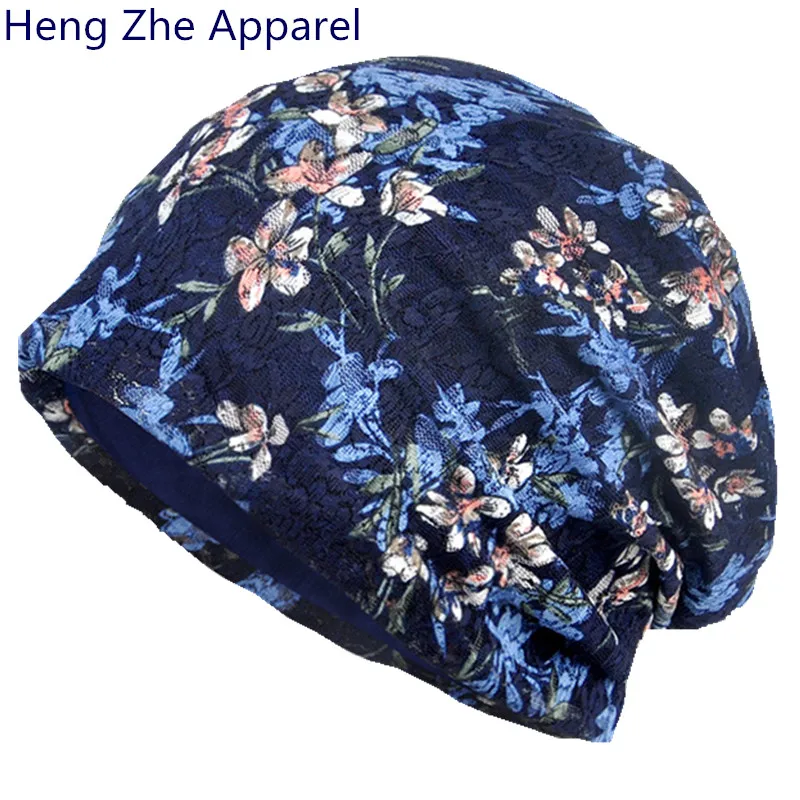 lace modal double layer beanies Month child chemotherapy breathable pregnant women hats floral lady caps girls summer spring hat