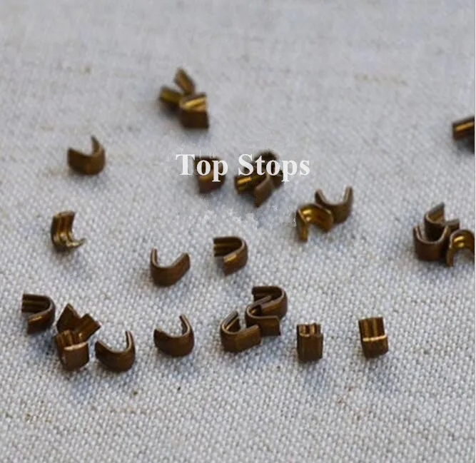 200pcs/lot 3 Zipper Top Stops 200pcs Solid Brass zip accessory Stop